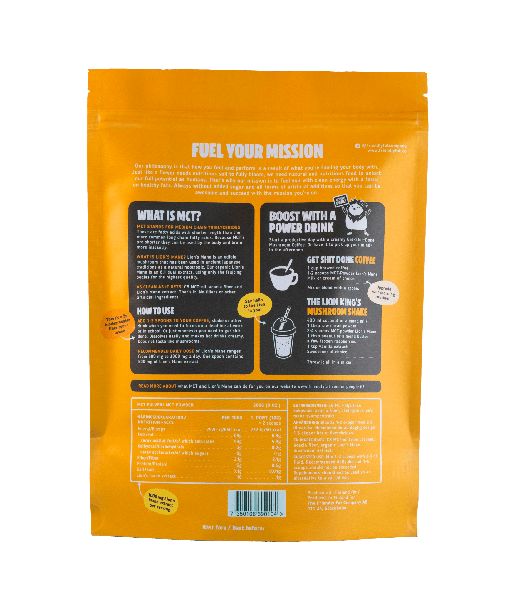 Lion's Mane MCT - Powder - The Friendly