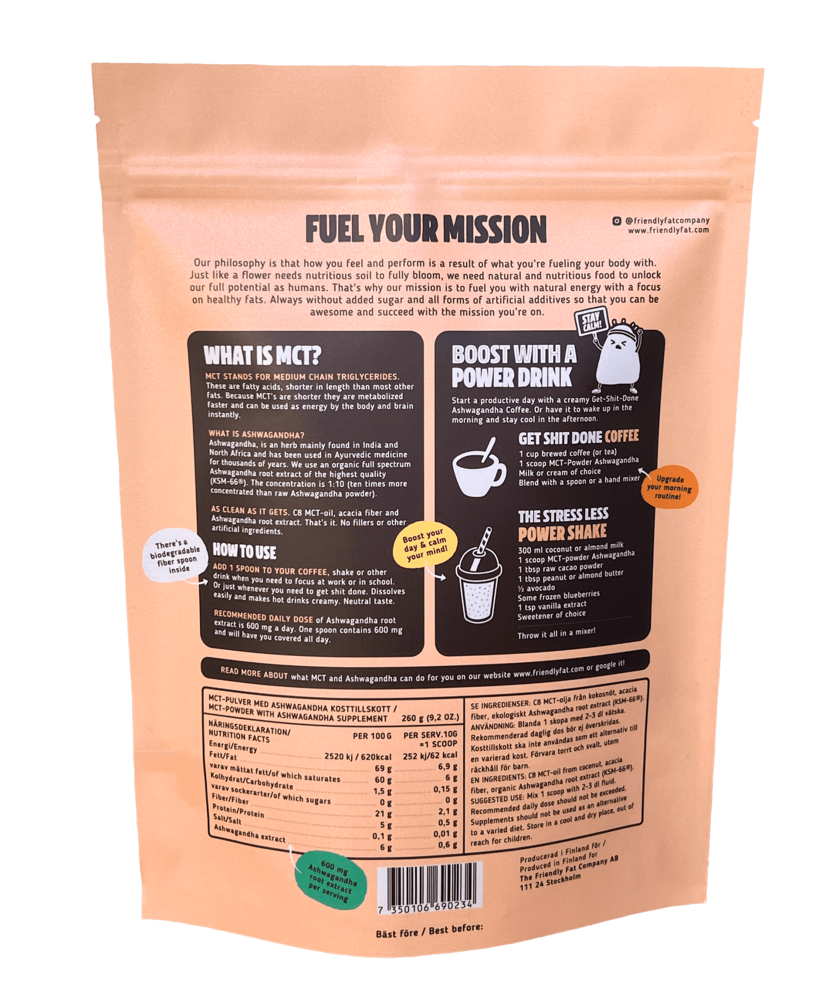 Ashwagandha MCT - Powder - The Friendly